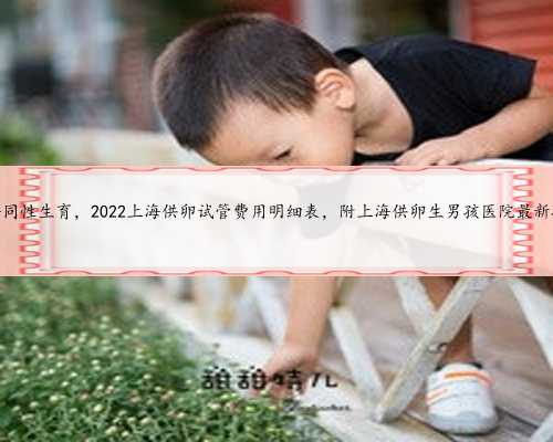 上海同性生育，2022上海供卵试管费用明细表，附上海供卵生男孩医院最新排名