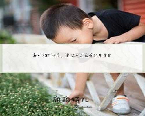 杭州30万代生，浙江杭州试管婴儿费用