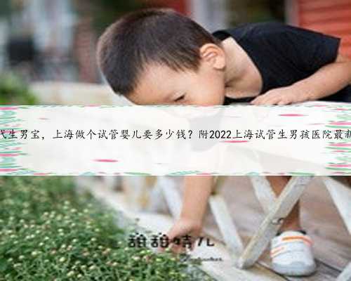 上海代生男宝，上海做个试管婴儿要多少钱？附2022上海试管生男孩医院最新名