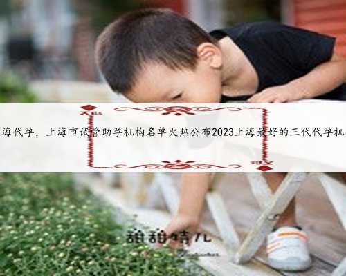 找个上海代孕，上海市试管助孕机构名单火热公布2023上海最好的三代代孕机构