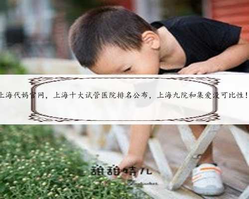 上海代妈官网，上海十大试管医院排名公布，上海九院和集爱没可比性！