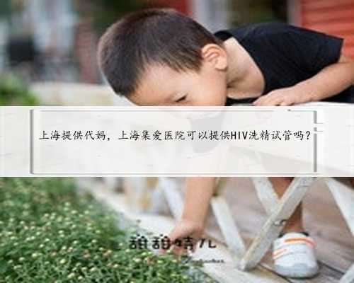 上海提供代妈，上海集爱医院可以提供HIV洗精试管吗？