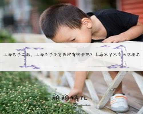 上海代孕二胎，上海不孕不育医院有哪些呢？上海不孕不育医院排名