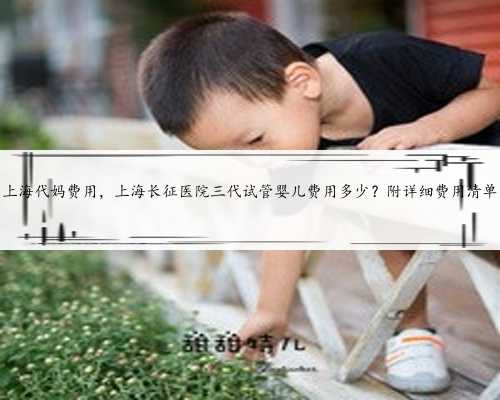 上海代妈费用，上海长征医院三代试管婴儿费用多少？附详细费用清单